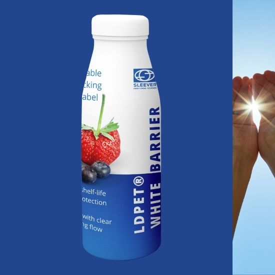 Étiquette barrière lumière compatible avec le recyclage PET